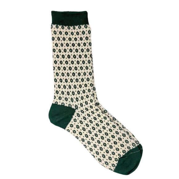 NWT Charley Retro Green Pindot Crew Socks - Picture 1 of 5